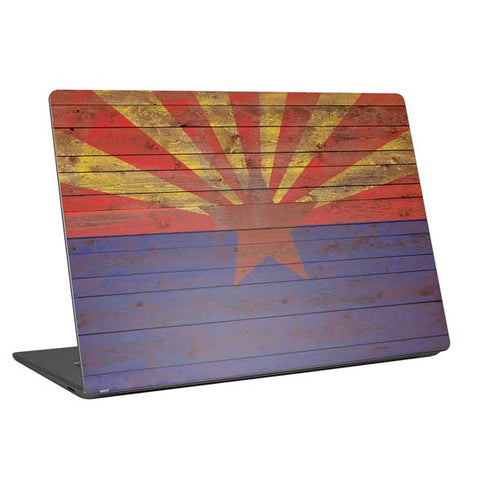 Arizona Flag Dark Wood Universal Laptop 12in (9.8 x 6.8in) Skin